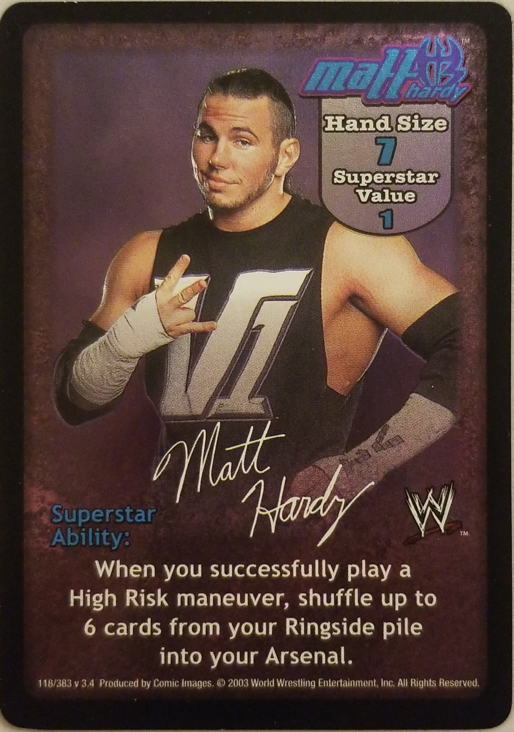 Matt Hardy Superstar Card (SS2)